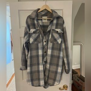 Aerie Plaid Fleece Shacket